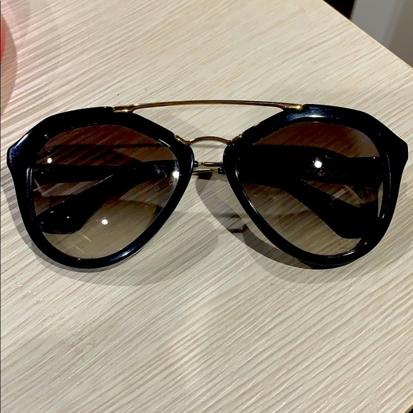 Prada black aviator sunglasses